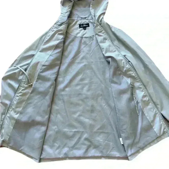 Women's Sam Edelman Ripstop Hooded Anorak Long Sleeve Zip Jacket Size Small Grey - Picture 4 of 11